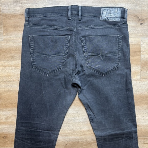 Diesel Tepphar Jeans Men 33x32 Black Slim Carrot Stretch Italy 0R84A (Tag31) - Picture 4 of 16